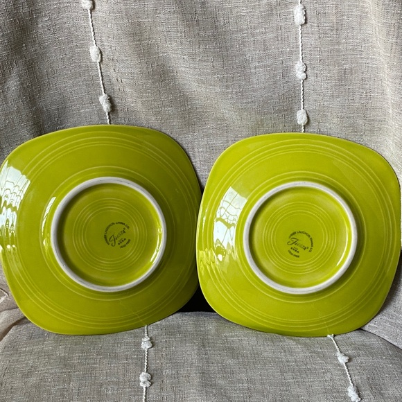 Fiesta Shamrock Green Square Salad Plates Homer Laughlin 2003 Rare - Picture 4 of 4